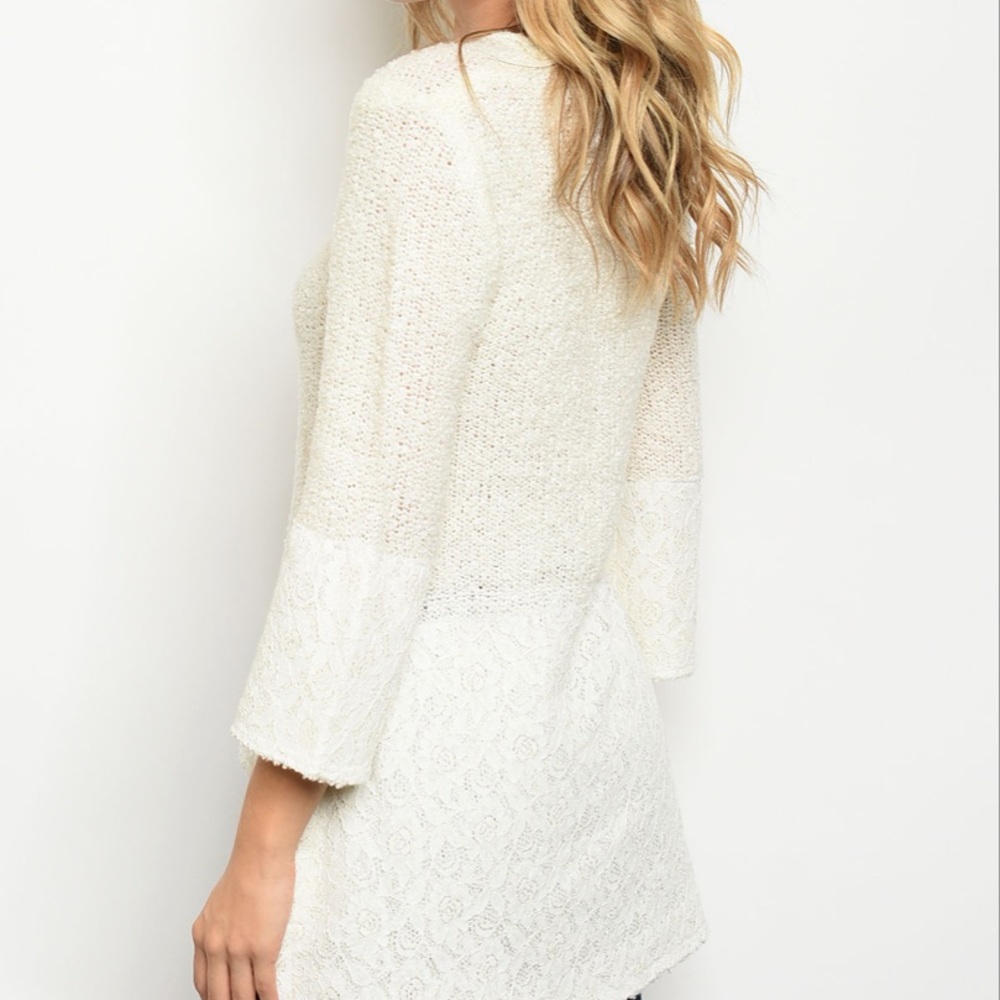 NWT Boutique Ivory Long Sleeve Cozy Sweater Top - Picture 2 of 7